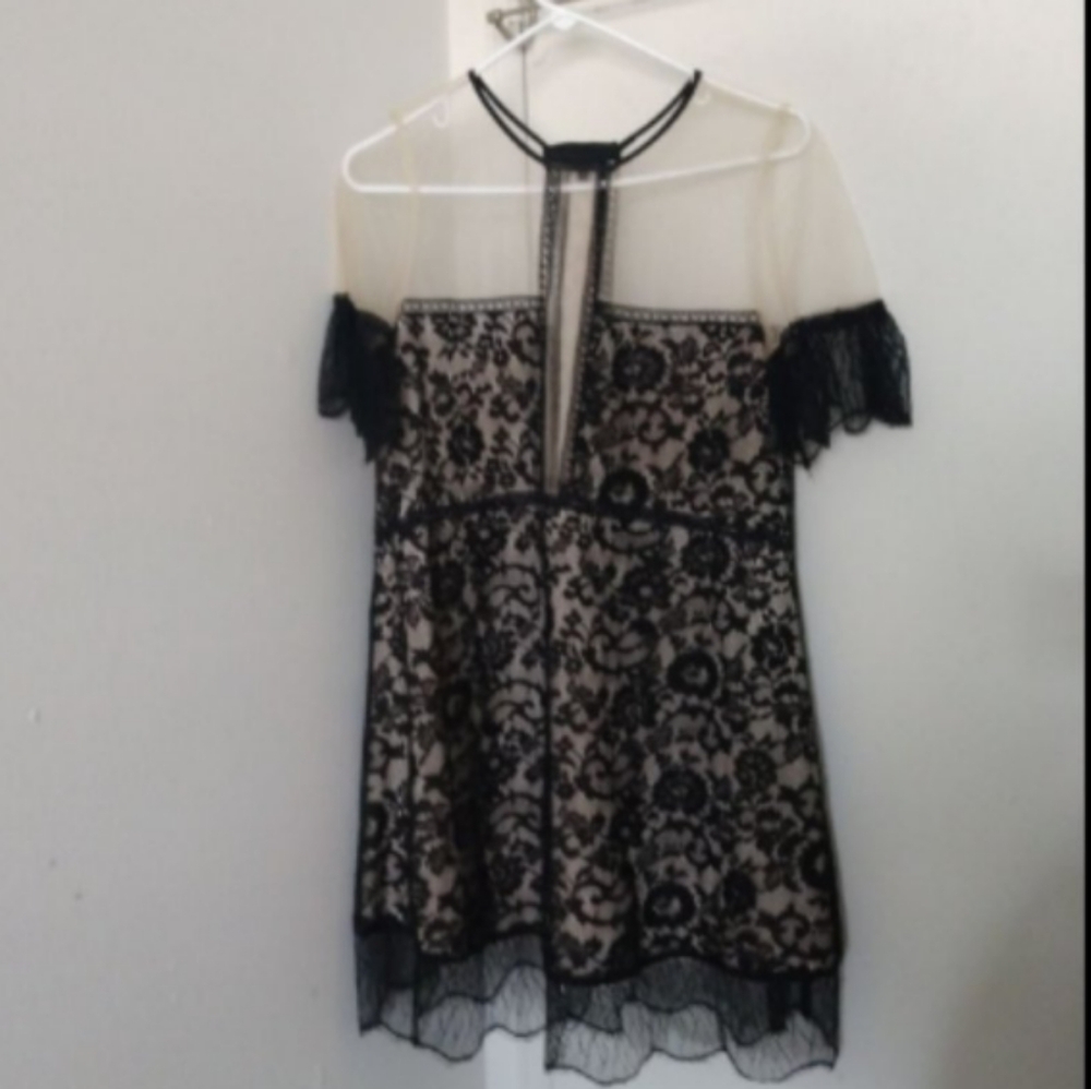 Kendall and Kylie Babydoll Lace Mini Dress